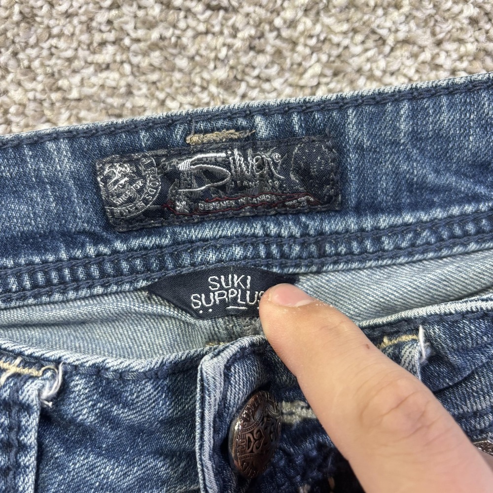 Silver Jeans Co Suki Surplus Jeans Womens 25x30 Blue Bootcut Embroidered Denim - Picture 4 of 11